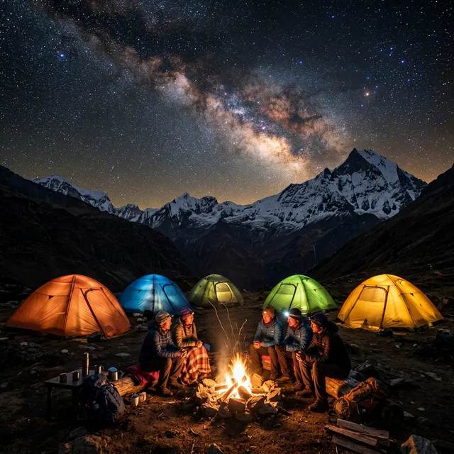 Camping in mountains